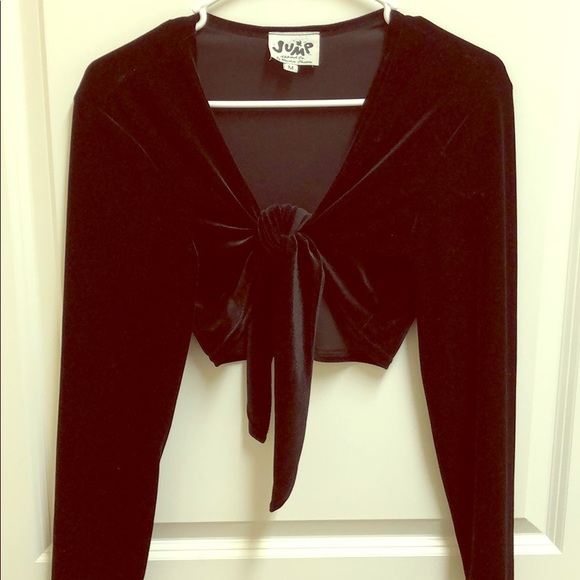 Jump Tops - Vintage Velvet Midriff Shirt crop top